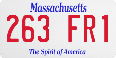 MA license plate 263FR1
