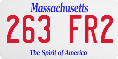 MA license plate 263FR2