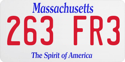 MA license plate 263FR3