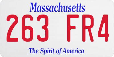 MA license plate 263FR4