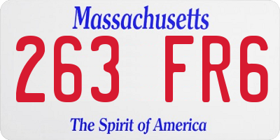 MA license plate 263FR6