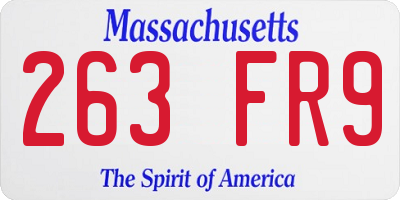 MA license plate 263FR9