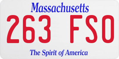 MA license plate 263FS0