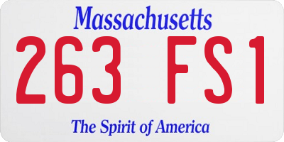 MA license plate 263FS1