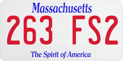MA license plate 263FS2