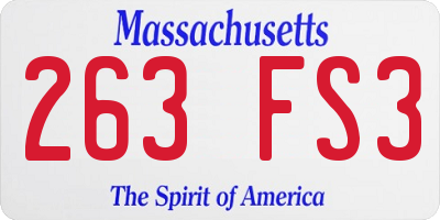 MA license plate 263FS3