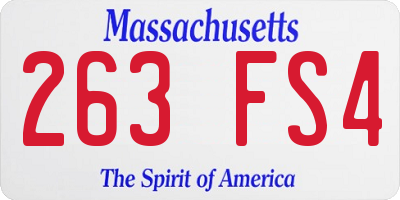 MA license plate 263FS4