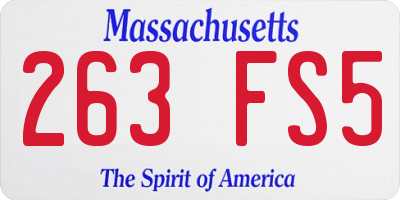 MA license plate 263FS5