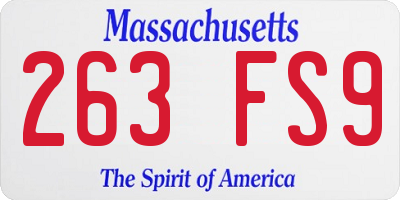 MA license plate 263FS9