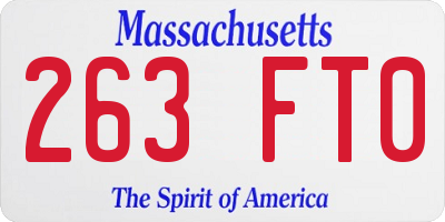 MA license plate 263FT0