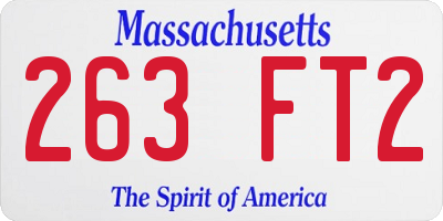 MA license plate 263FT2