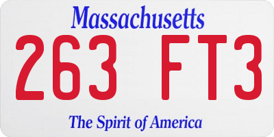 MA license plate 263FT3