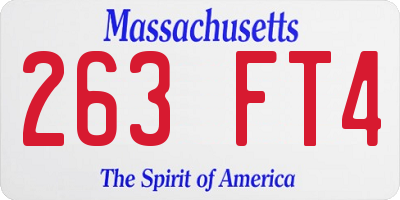 MA license plate 263FT4