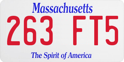 MA license plate 263FT5