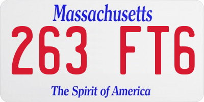 MA license plate 263FT6