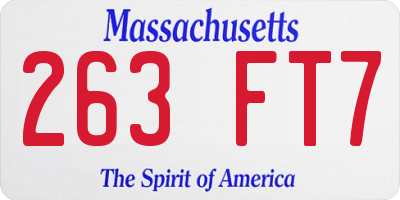 MA license plate 263FT7
