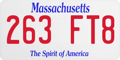 MA license plate 263FT8