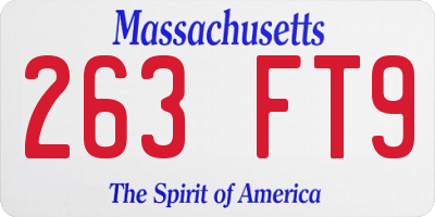 MA license plate 263FT9