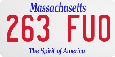 MA license plate 263FU0
