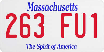 MA license plate 263FU1