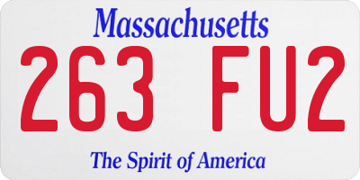 MA license plate 263FU2