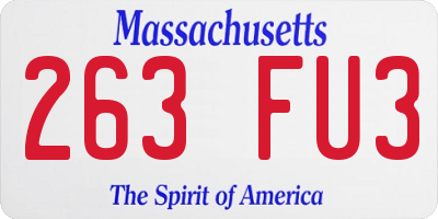 MA license plate 263FU3