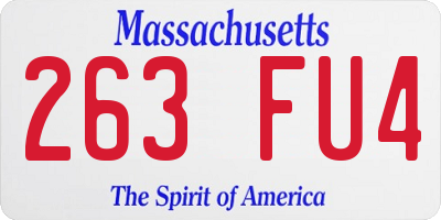 MA license plate 263FU4