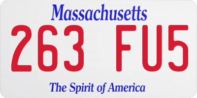 MA license plate 263FU5