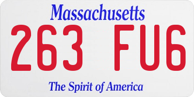 MA license plate 263FU6