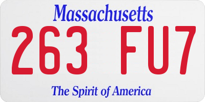 MA license plate 263FU7