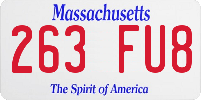 MA license plate 263FU8