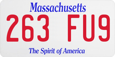 MA license plate 263FU9