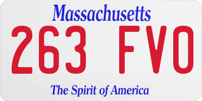 MA license plate 263FV0