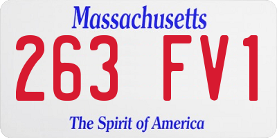 MA license plate 263FV1