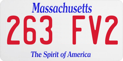 MA license plate 263FV2