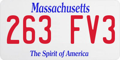 MA license plate 263FV3