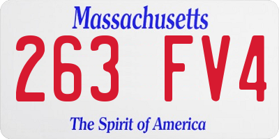 MA license plate 263FV4