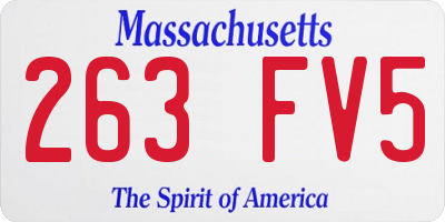 MA license plate 263FV5