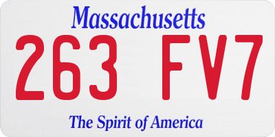 MA license plate 263FV7