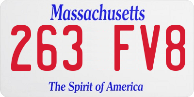 MA license plate 263FV8