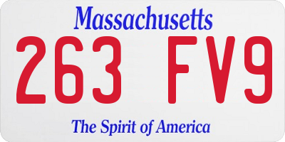 MA license plate 263FV9