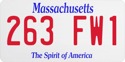 MA license plate 263FW1
