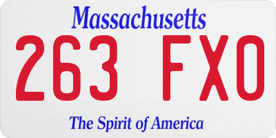 MA license plate 263FX0