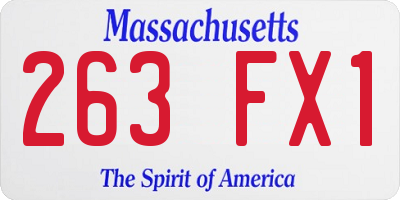 MA license plate 263FX1