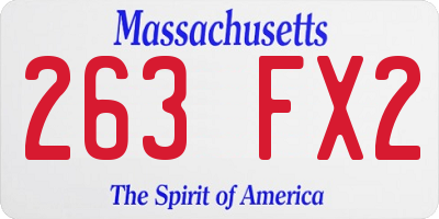 MA license plate 263FX2