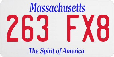 MA license plate 263FX8