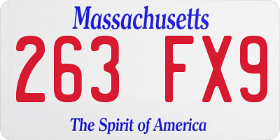 MA license plate 263FX9