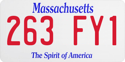MA license plate 263FY1