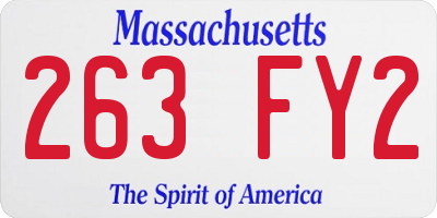 MA license plate 263FY2