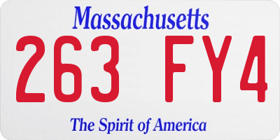 MA license plate 263FY4